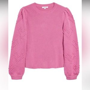Splendid “Smitten” Puff Pink Sweater